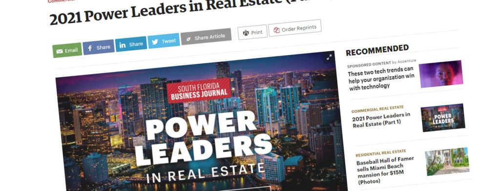 SFBJ 2021 Power Leaders In Real Estate